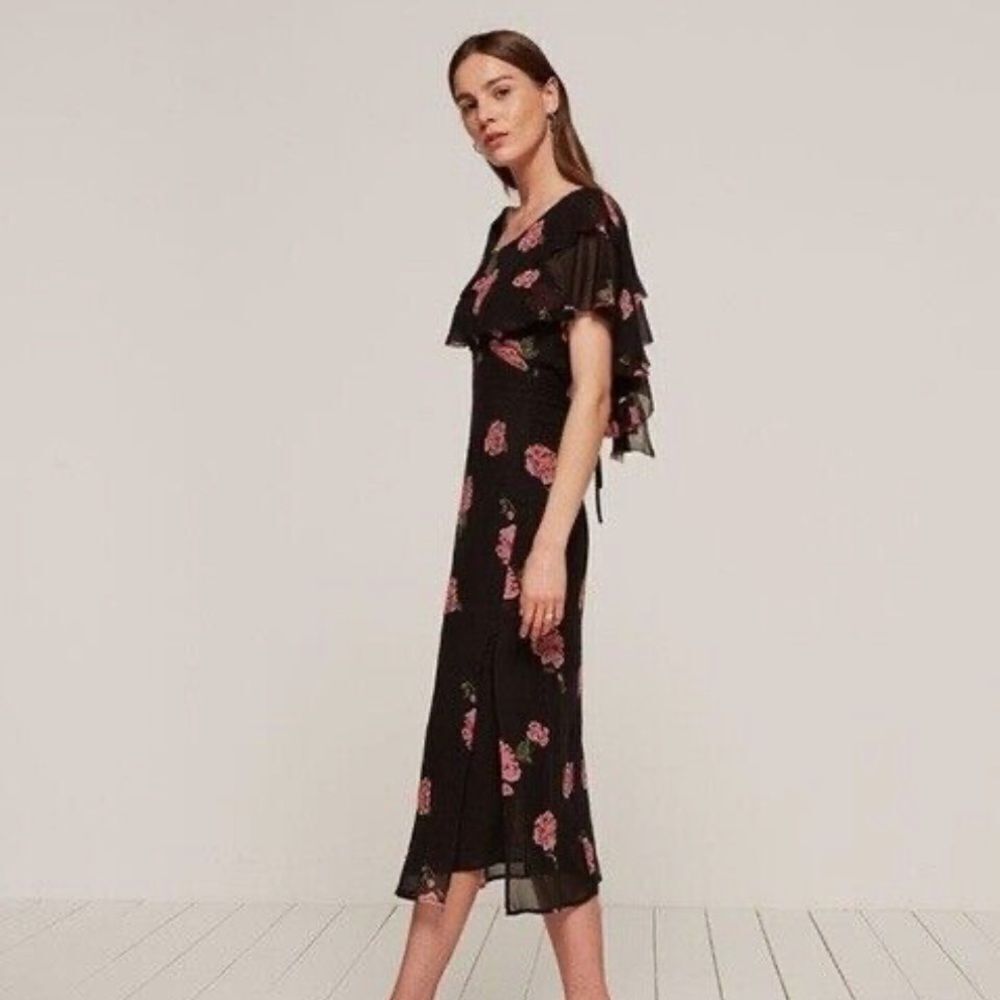 Reformation Angel Miranda Ruffle Chiffon Mini Dress - Picture 3 of 9